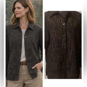 Charcoal Textured Blazer Jacket Size 10 Classic Tailored Layer